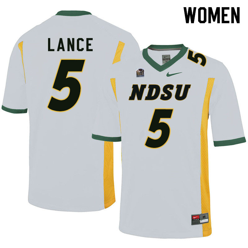 Women #5 Trey Lance North Dakota State Bison College Football Jerseys Sale-White